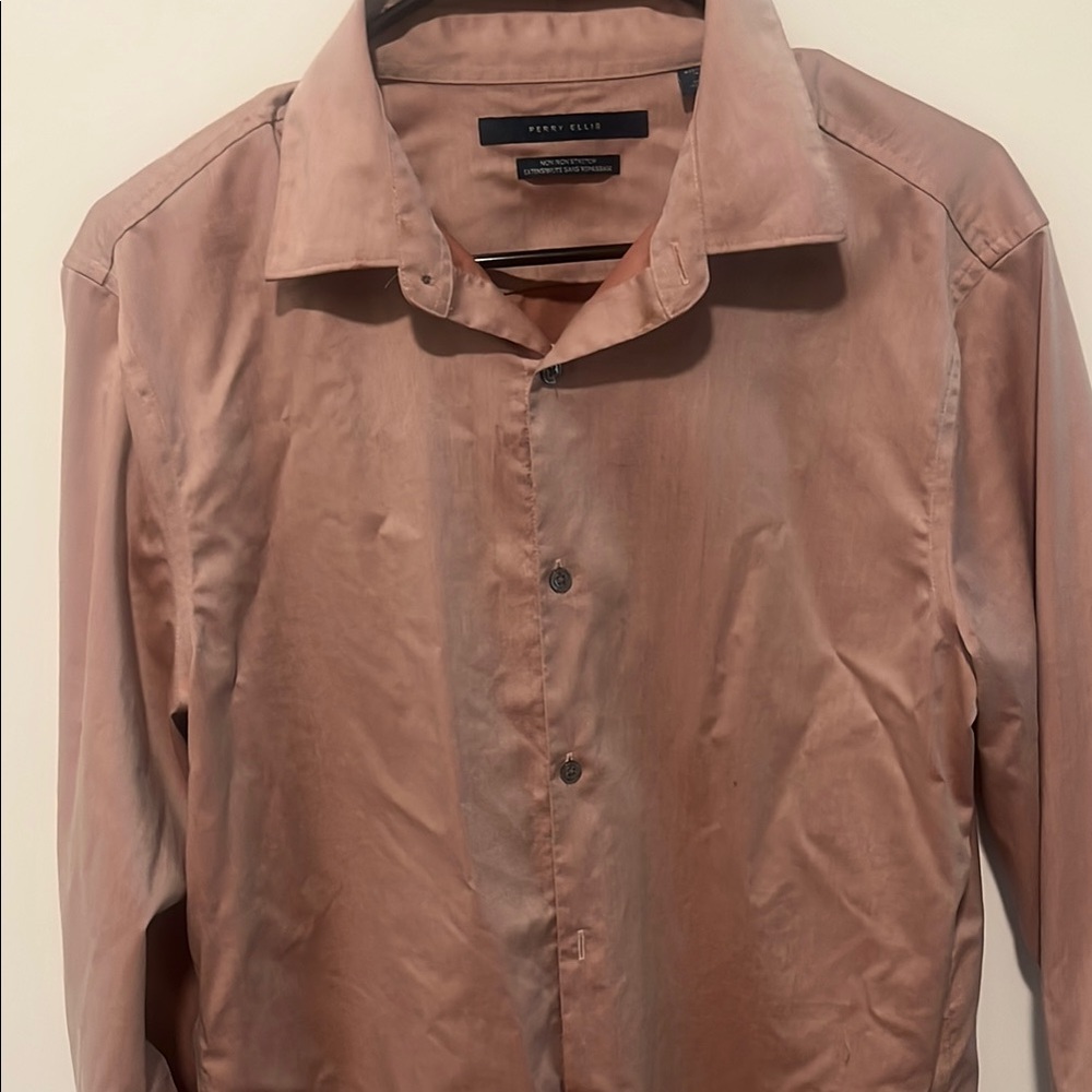 Perry Ellis Dusty Rose Long Sleeve Shirt